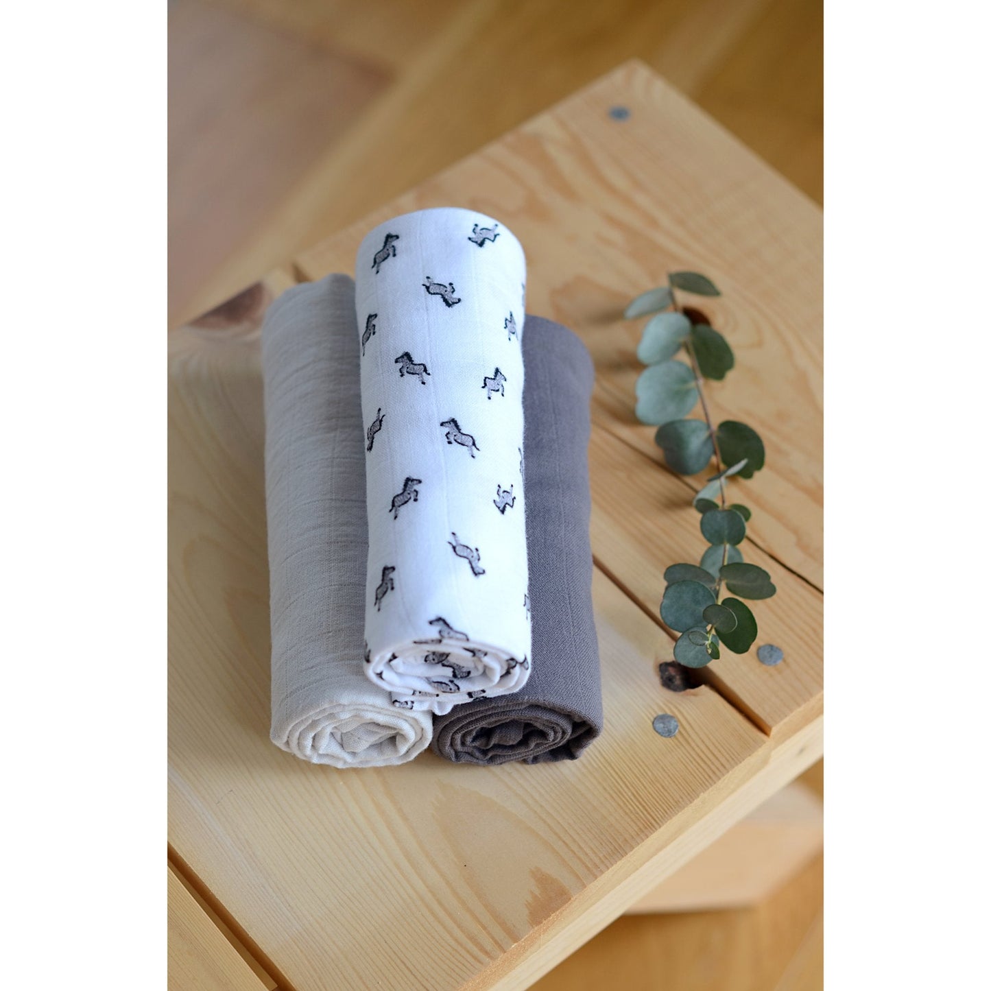 Pack of 3pcs Organic Muslin Swaddle - Savana - 70 x 70cm