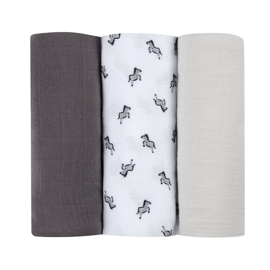 Pack of 3pcs Organic Muslin Swaddle - Savana - 70 x 70cm