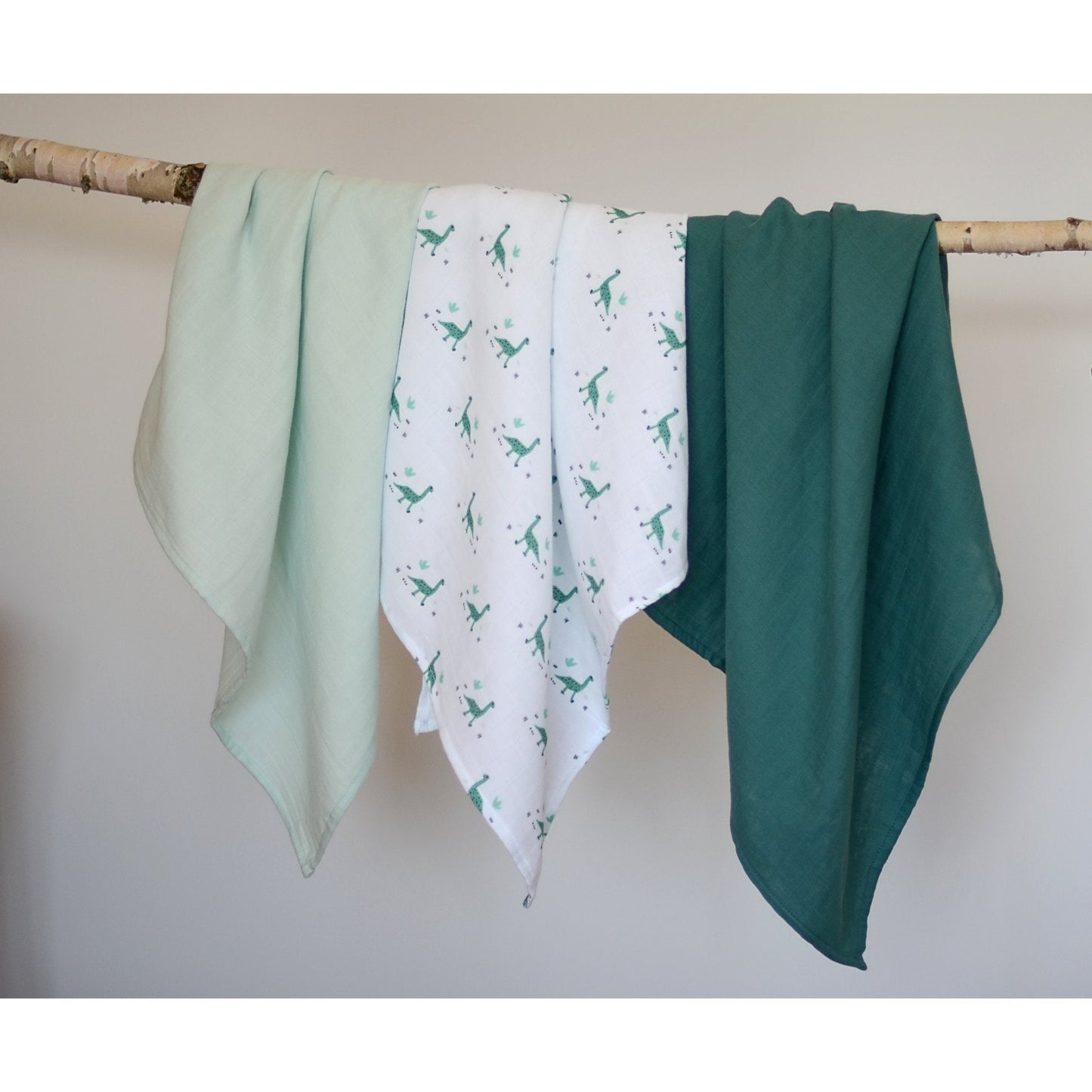 Pack of 3pcs Organic Muslin Swaddle - Jurassic - 70 x 70cm