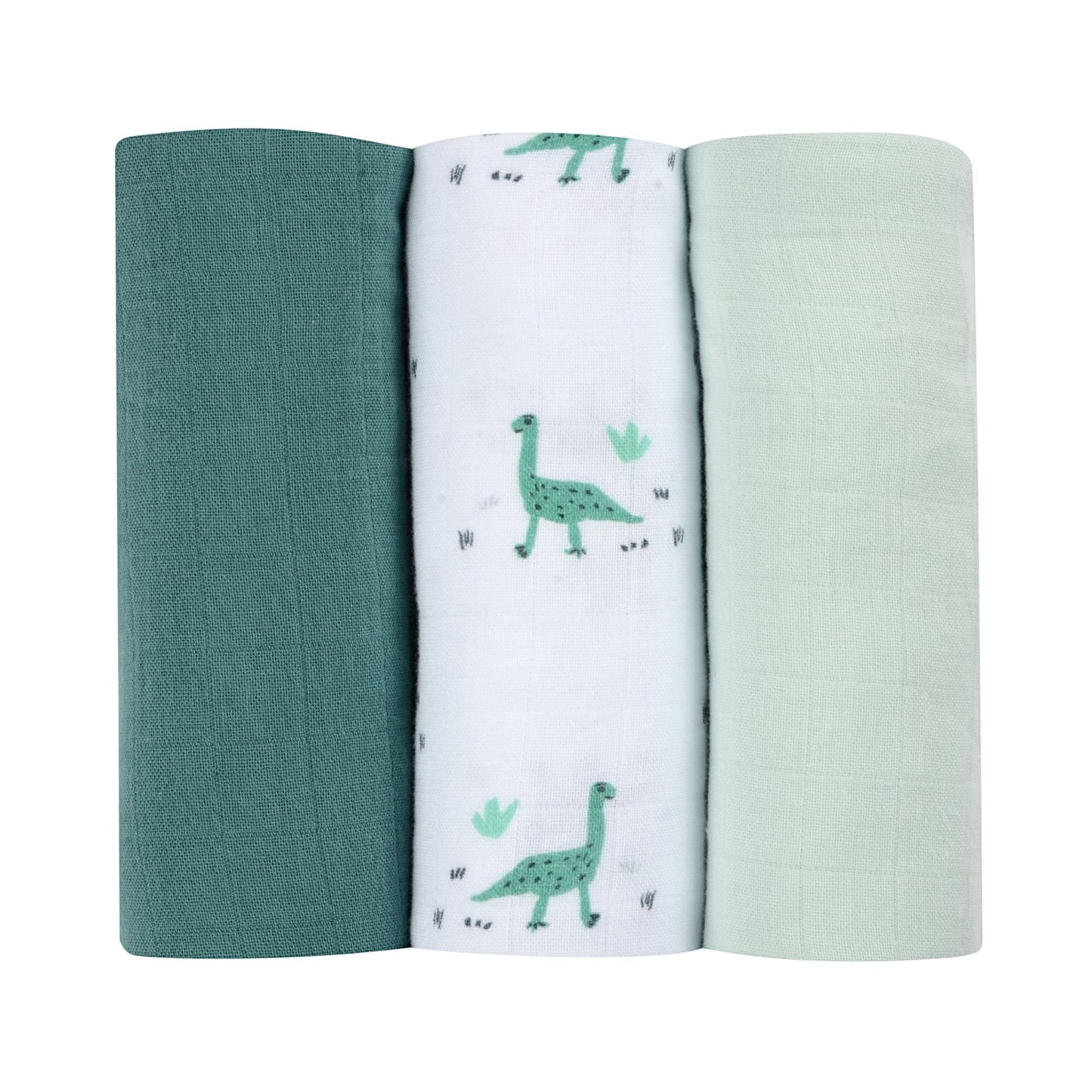 Pack of 3pcs Organic Muslin Swaddle - Jurassic - 70 x 70cm