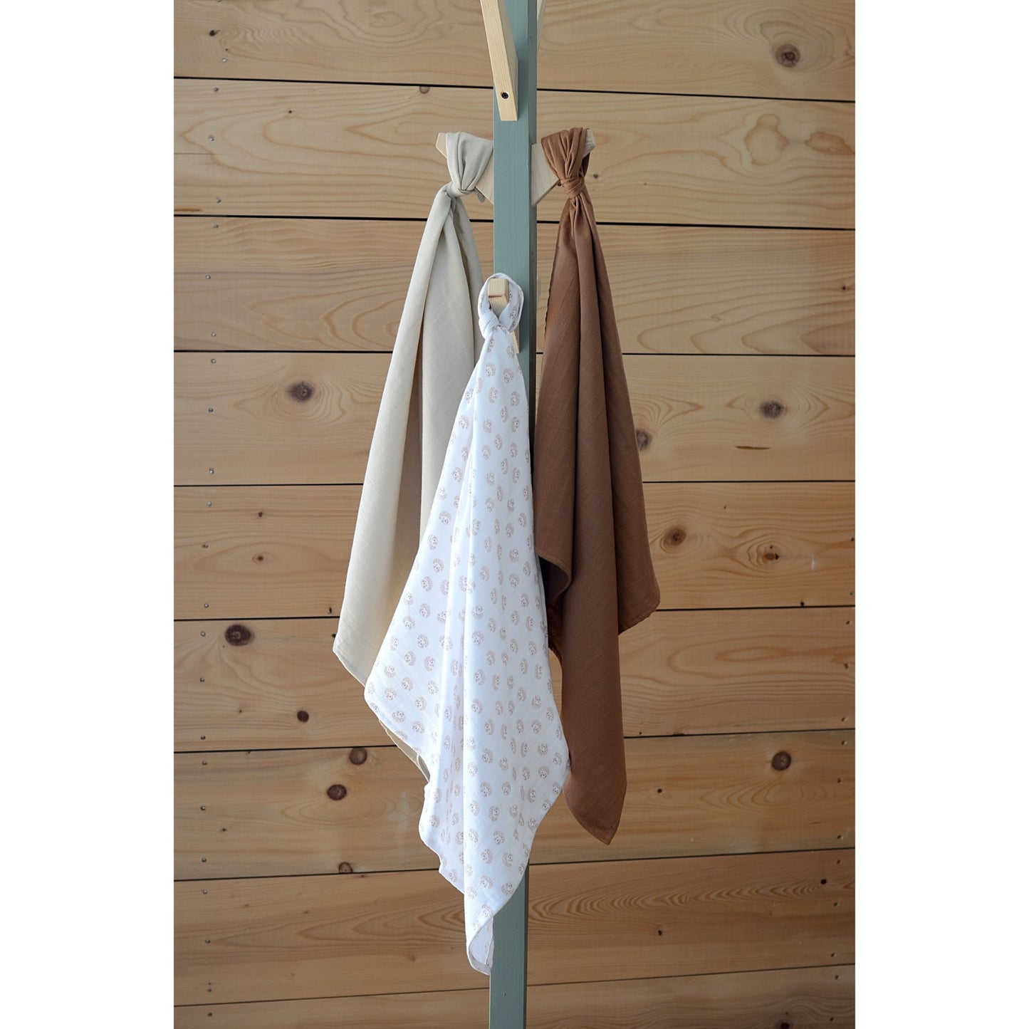 Pack of 3pcs Organic Muslin Swaddle - Hedgehog - 70 x 70cm
