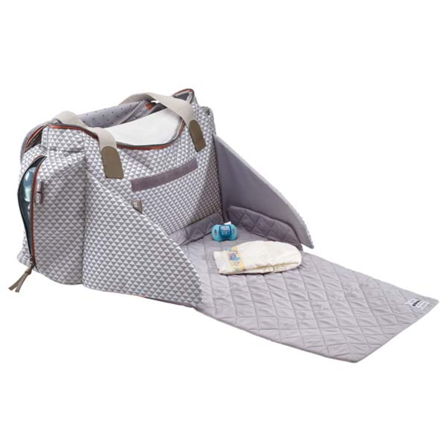 Sydney II Changing Bag "Play Print" Grey /Coral