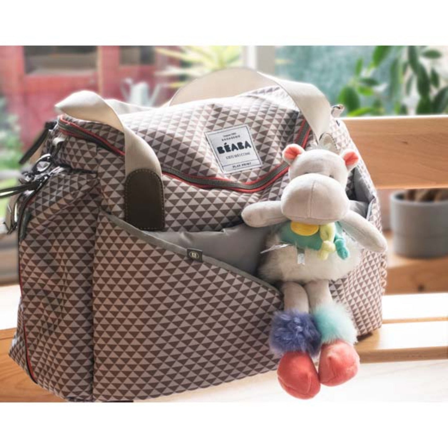Sydney II Changing Bag "Play Print" Grey /Coral