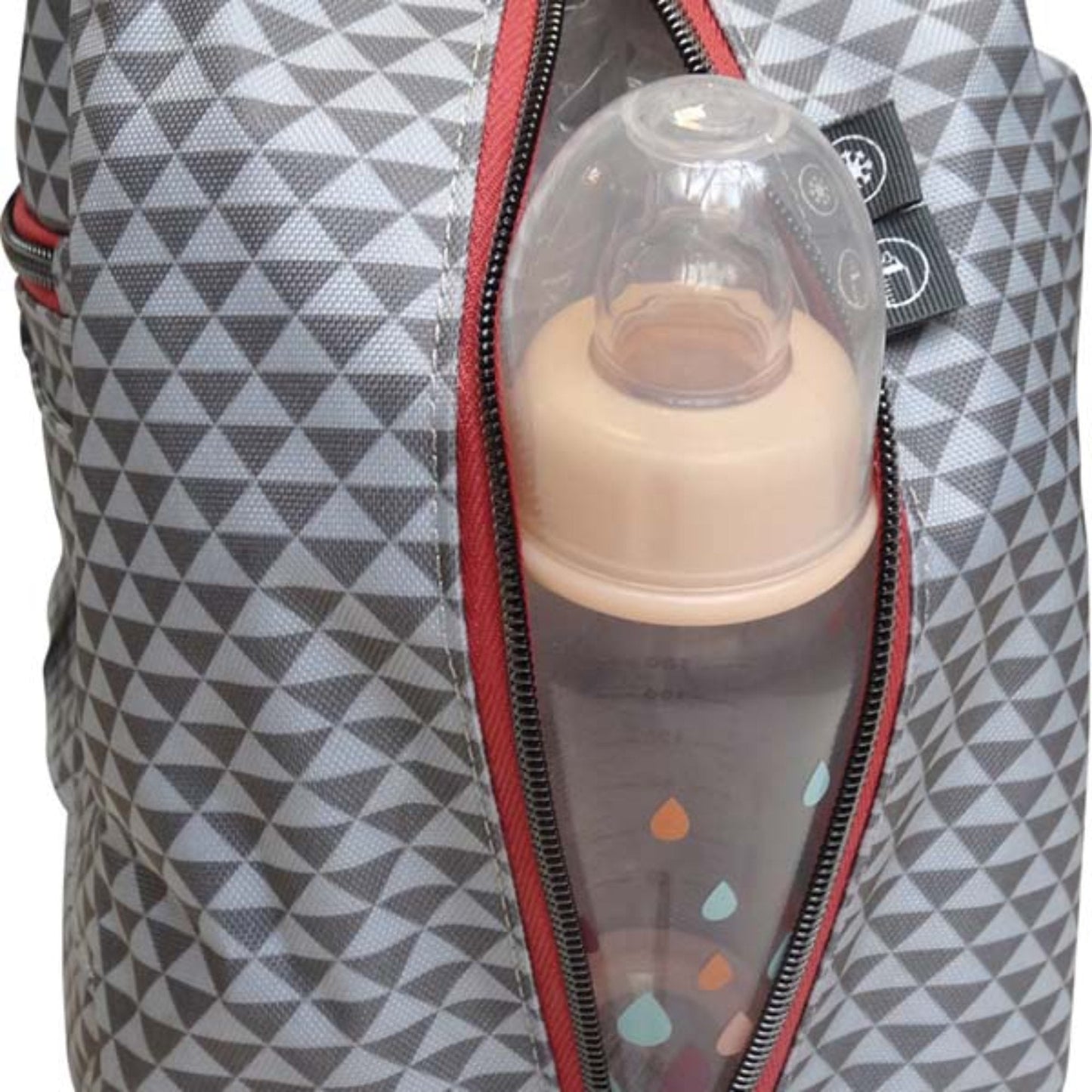 Sydney II Changing Bag "Play Print" Grey /Coral