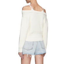 Load image into Gallery viewer, Bi-layer V-Neck Sweater with Satin Cami
