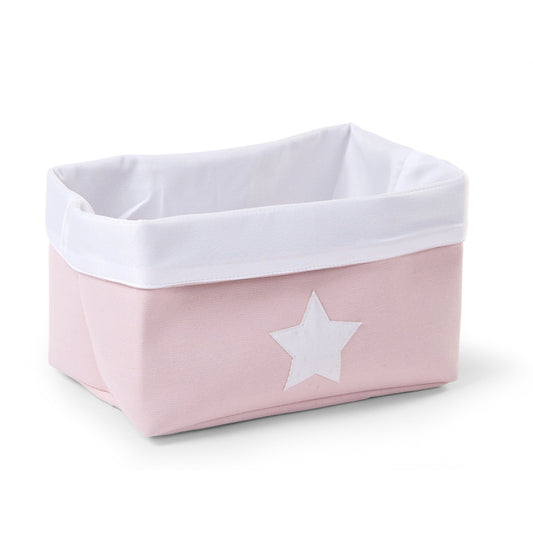 Foldable Canvas Storage Basket - PINK WHITE