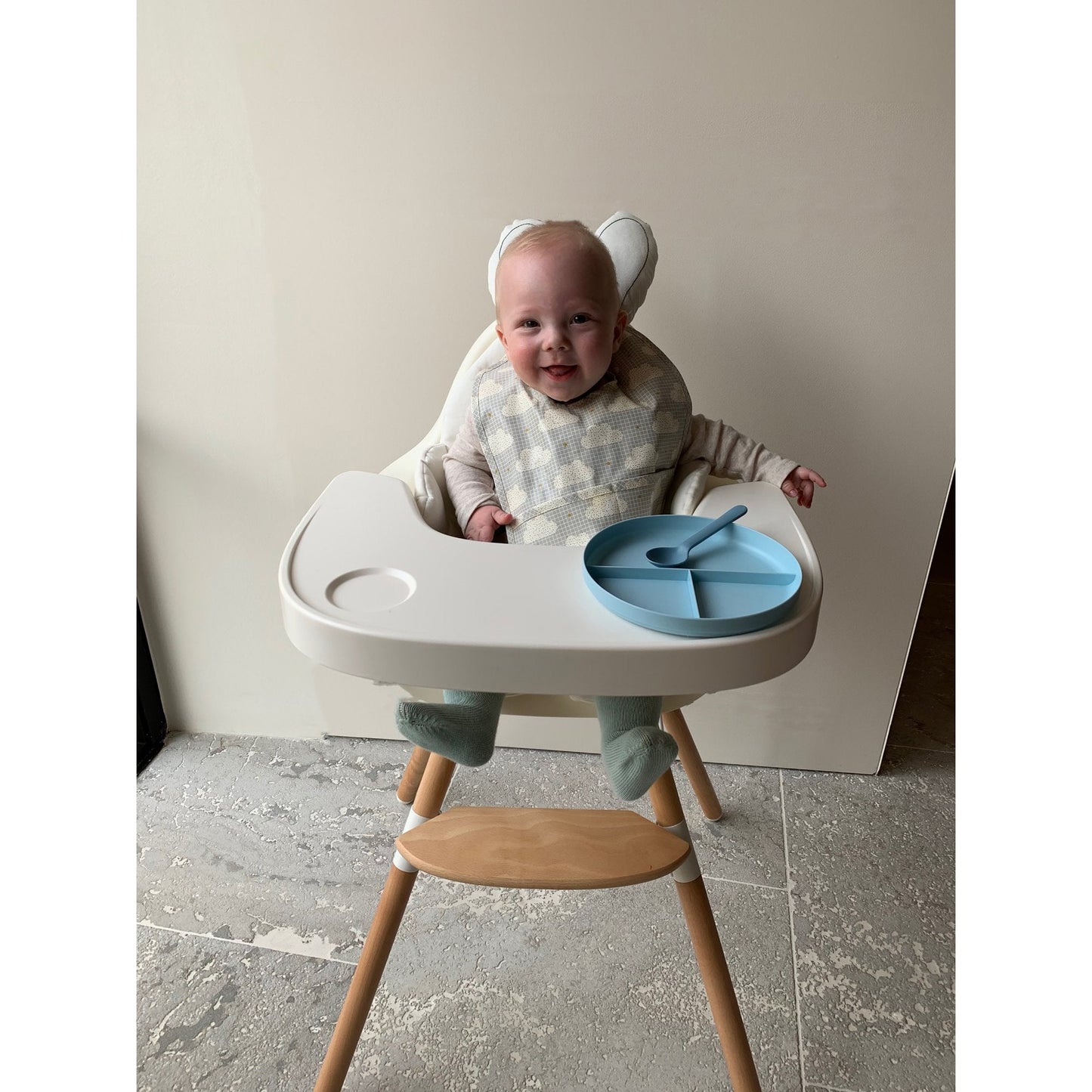 EVOLU ONE.80ø High Chair with Bumper - WHITE