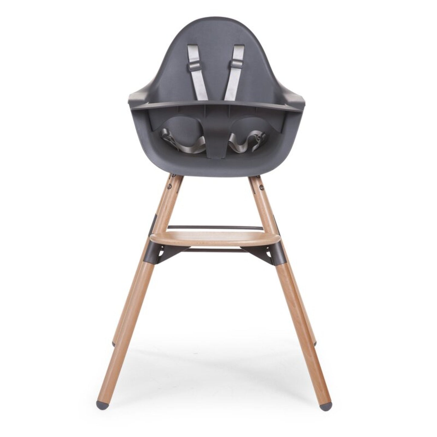 EVOLU 2 High Chair with Bumper (Child from 6 months to 6 years old) Belgian brand - NATURAL ANTHRACITE