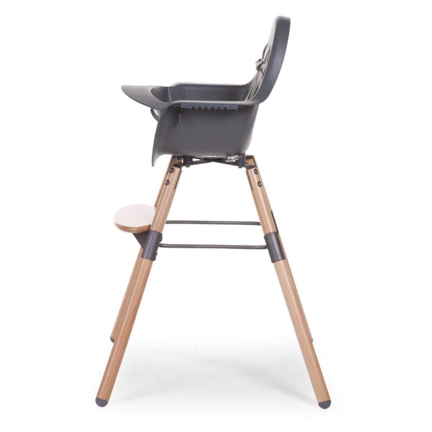 EVOLU 2 High Chair with Bumper (Child from 6 months to 6 years old) Belgian brand - NATURAL ANTHRACITE