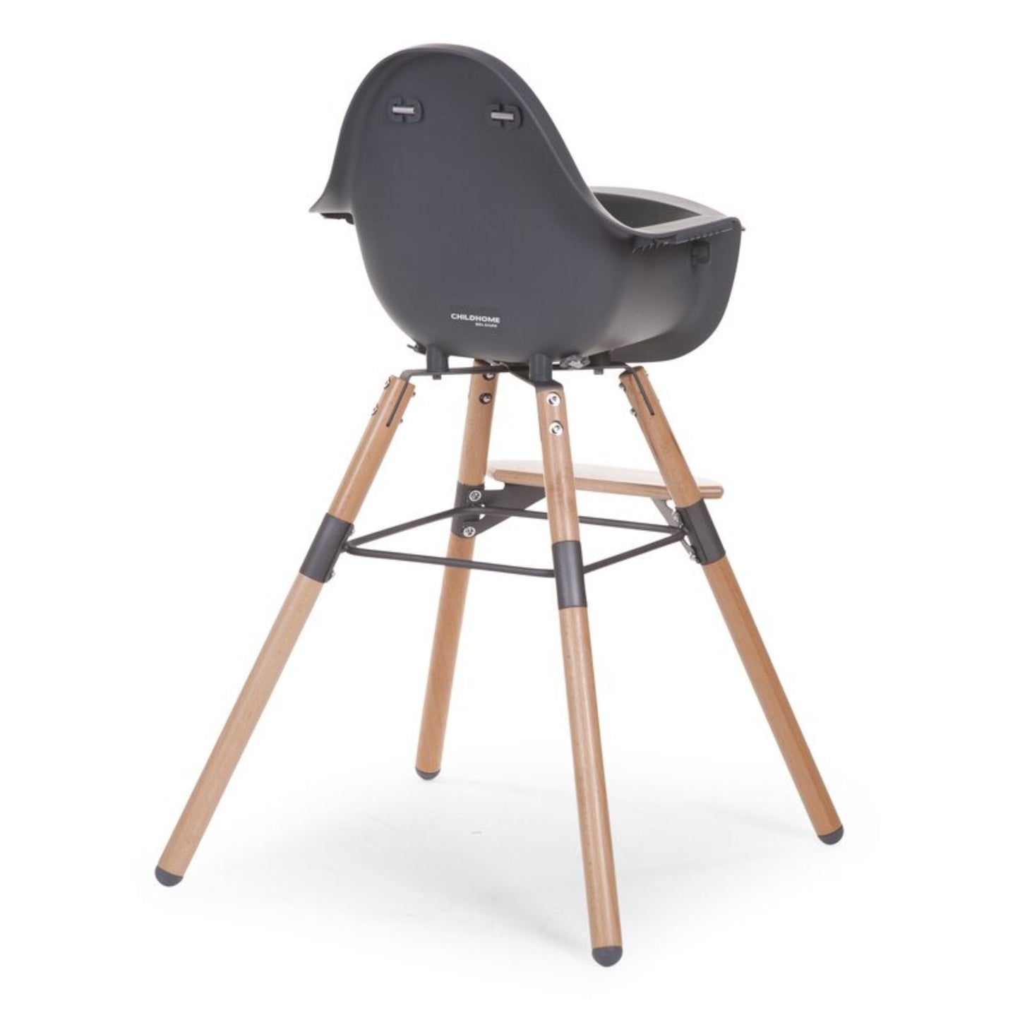 EVOLU 2 High Chair with Bumper (Child from 6 months to 6 years old) Belgian brand - NATURAL ANTHRACITE