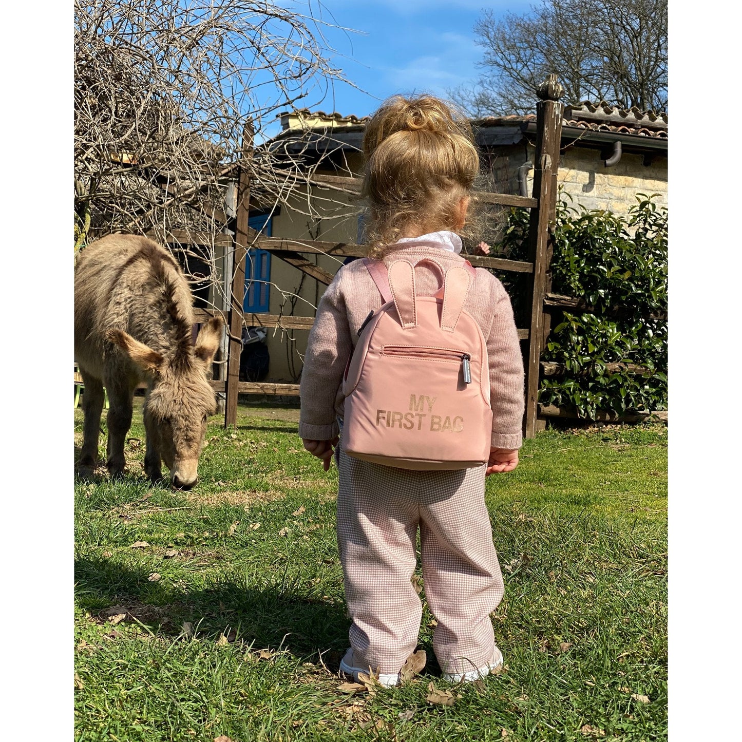 Kids "My First Bag" Bunny Ears Backpack - PINK/COPPER