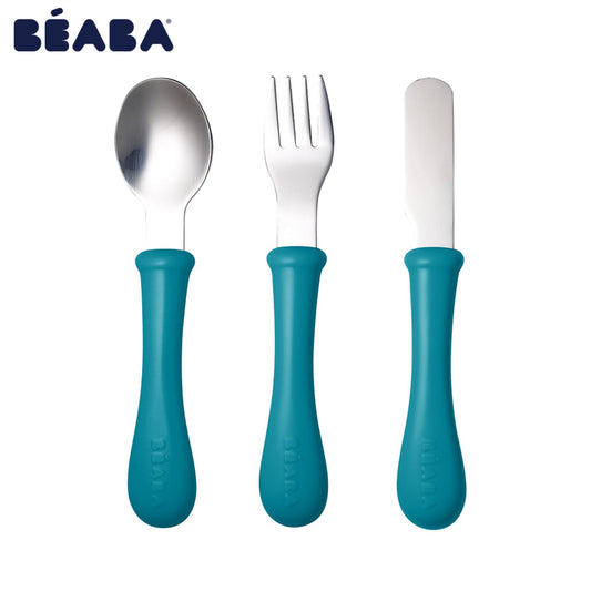 Stainless Steel Training Cutlery Knife / Fork / Spoon - Blue