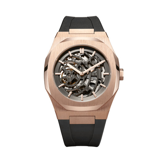 Skeleton Rubber 41.5mm - Rose Gold