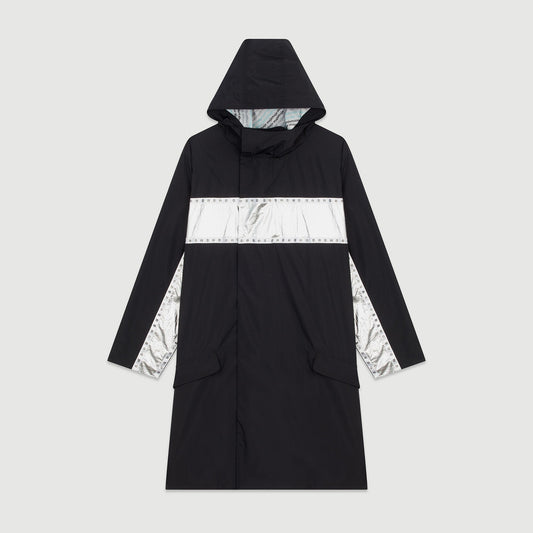 Parka With Inserted Stripe - Black