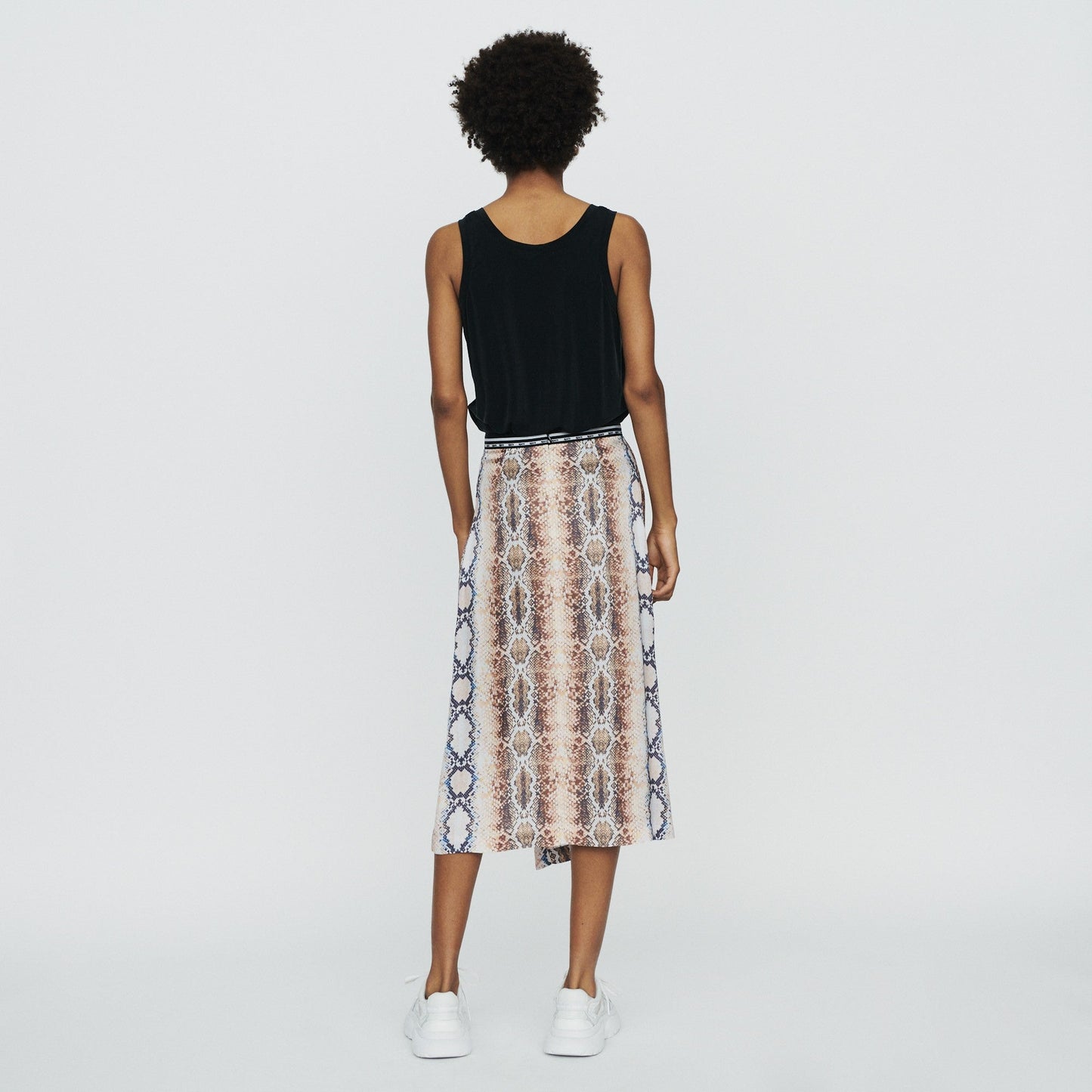 Snake Printed Skirt With Side Slit - Printed