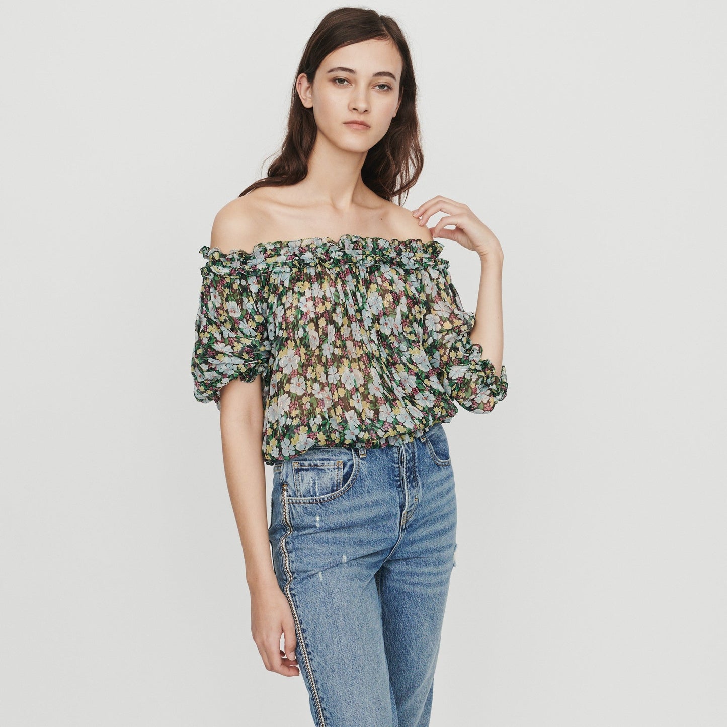 Printed Top With Lurex - Printed