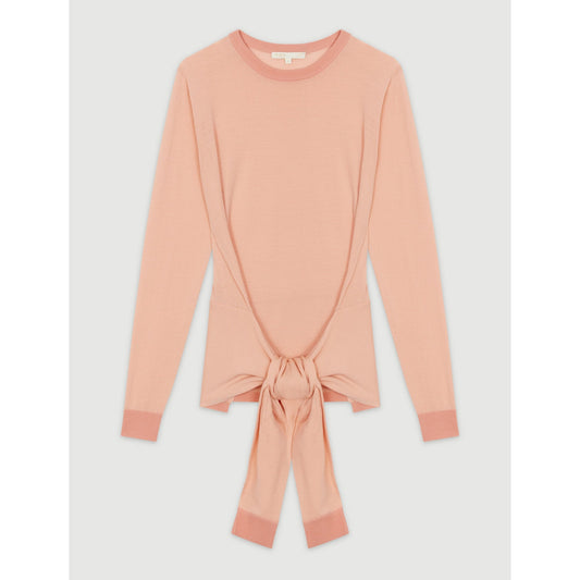 Wool Sweater With A Node - Coral