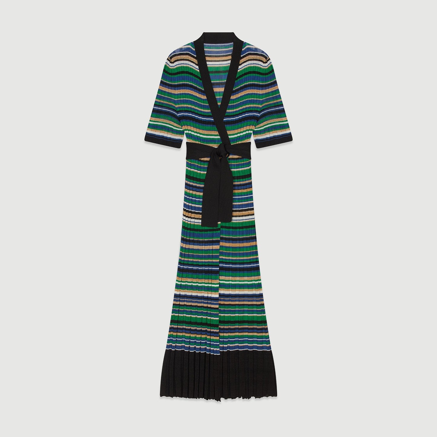 Long Knitted Stripped Dress - Multico