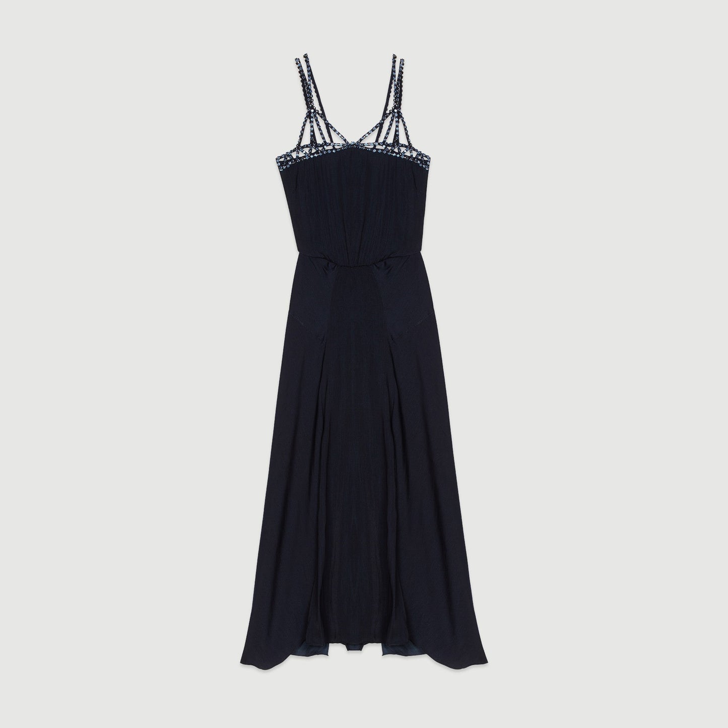 Sleeveless Dress With Strass - Navy