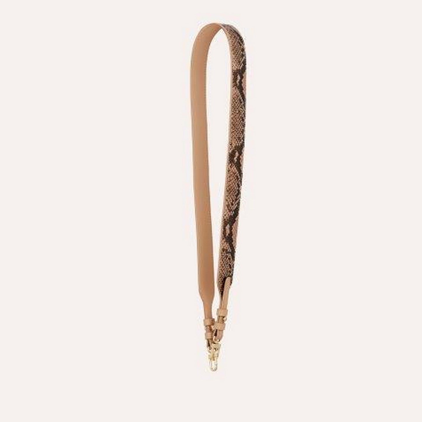 Leather Shoulder Strap With Studs - Beige