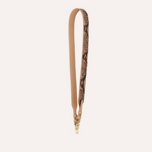 Leather Shoulder Strap With Studs - Beige