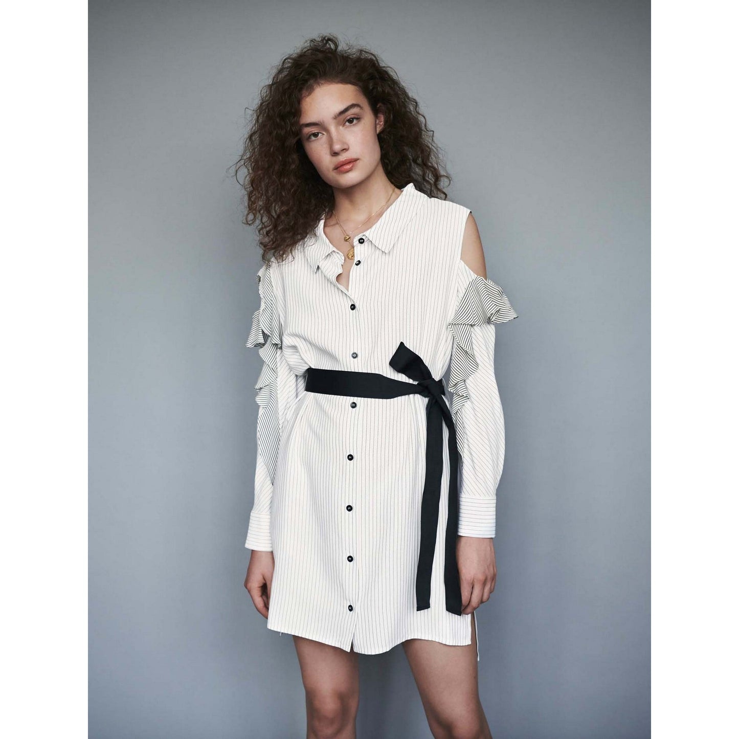 Relia Dress - White / Black