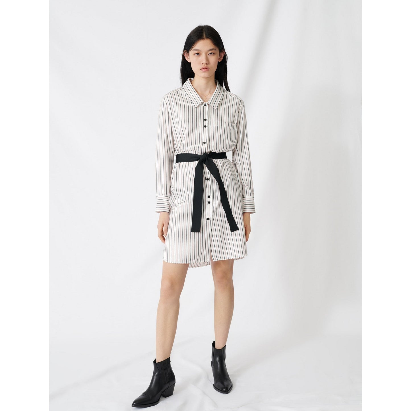 Rayona Dress - Ecru / Black