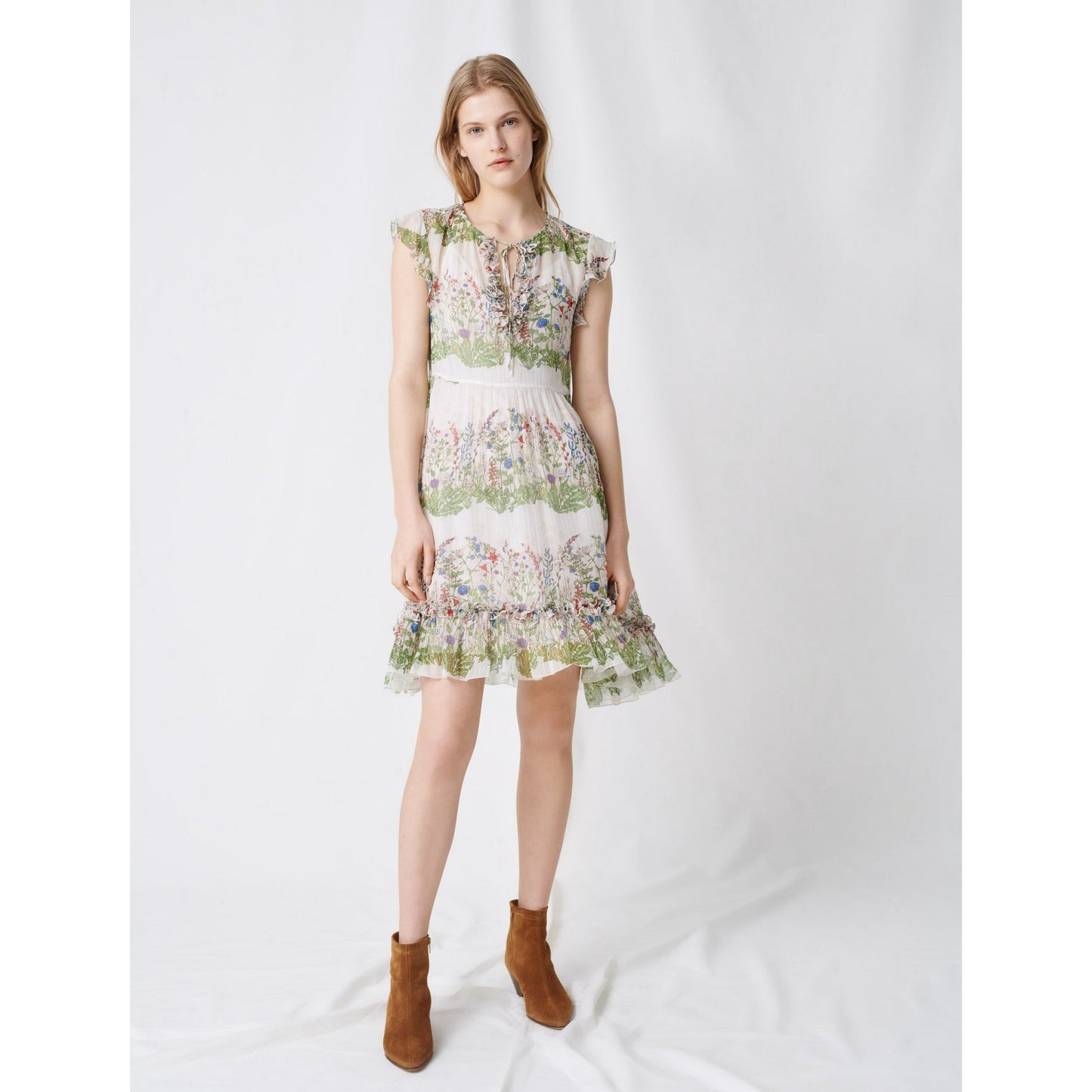 Reinette Dress - Ecru / Green