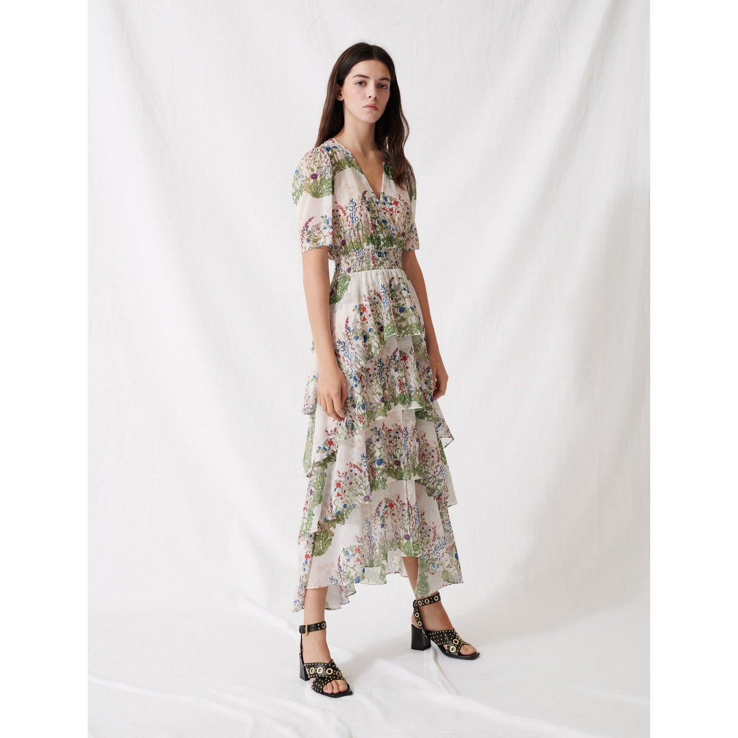 Raffle Dress - Ecru / Green