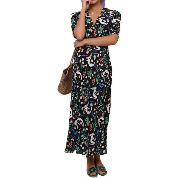 Zadie Printed Crepe Midi Dress