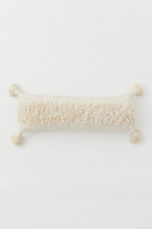 Tasselled rectangular cushion