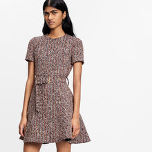 Load image into Gallery viewer, Belted Tweed Skater Dress
