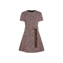 Load image into Gallery viewer, Belted Tweed Skater Dress
